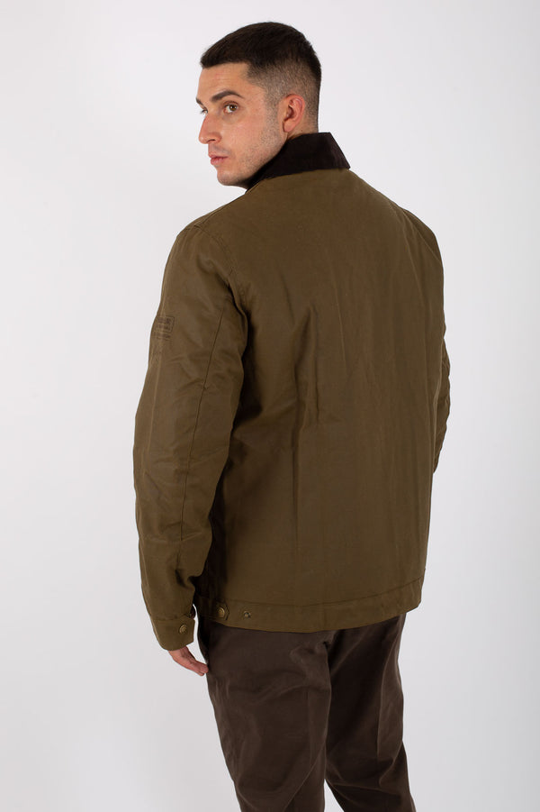 Barbour International Workers Wax Giacca Spalmata Marrone Uomo - 6