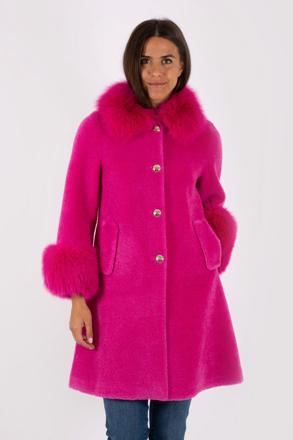 Regina Women's Purple Eco-Sheepskin Coat - 5