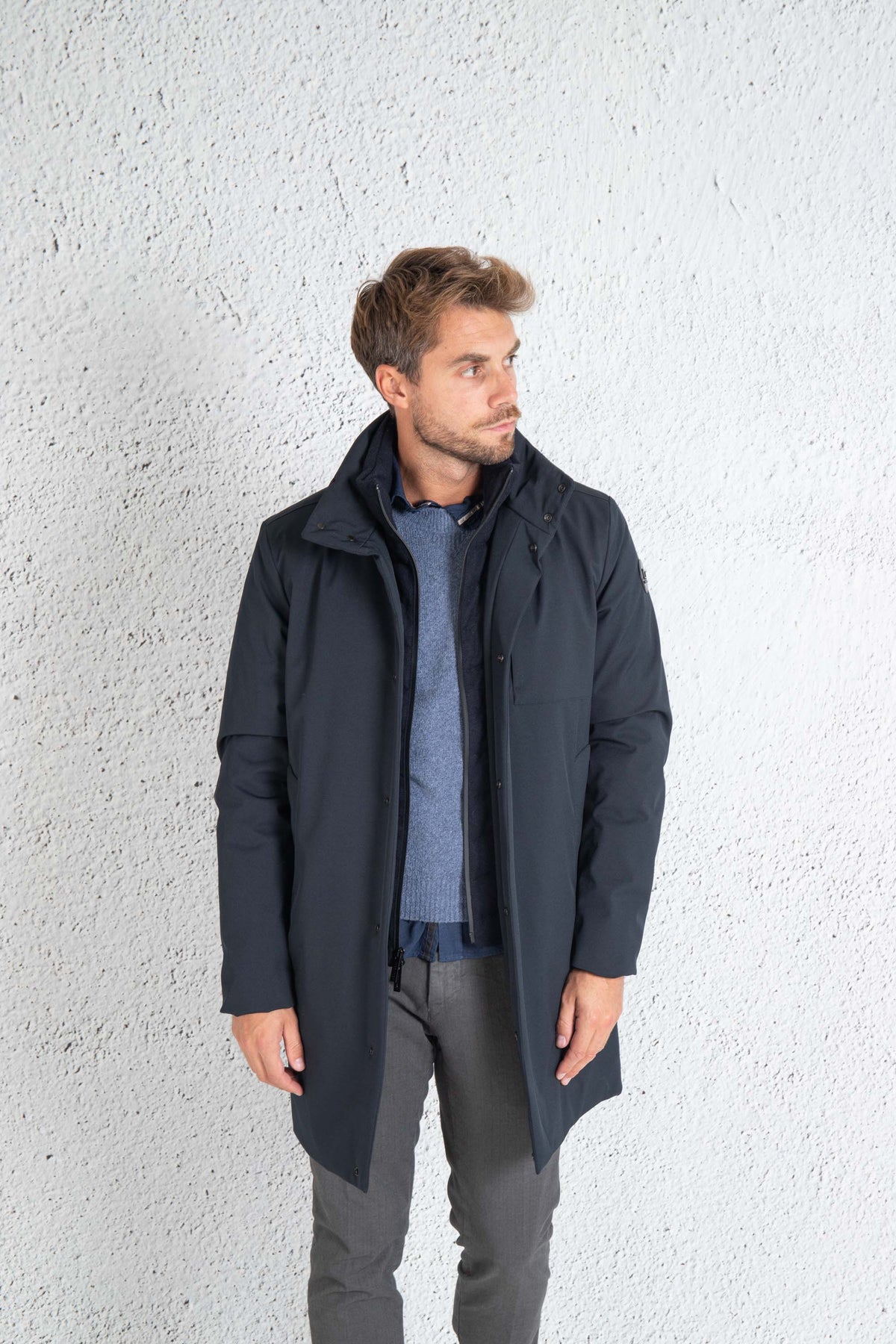 Woolrich Coat Reversibile 2 In 1 Blu Uomo - 1