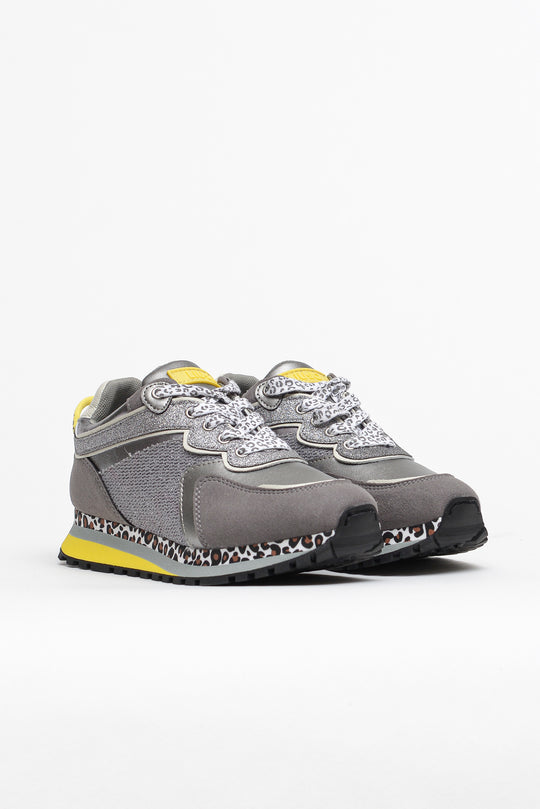 Liu Jo Shoes Gray Lace-Up Sneakers for Girls
