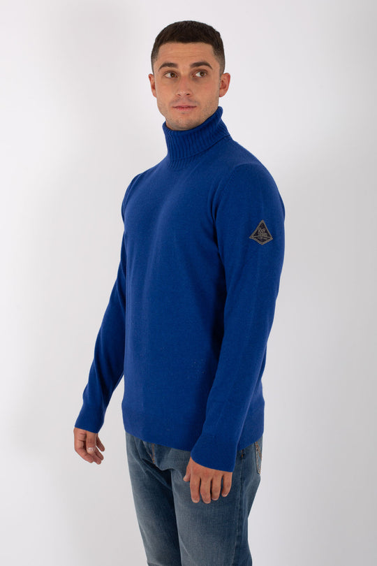 Roy Roger's Turtle Neck Wool & Cashmere Blu Uomo