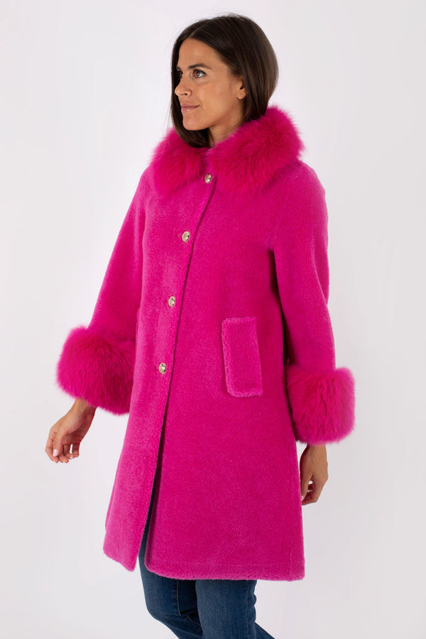 Regina Women's Purple Eco-Sheepskin Coat - 3