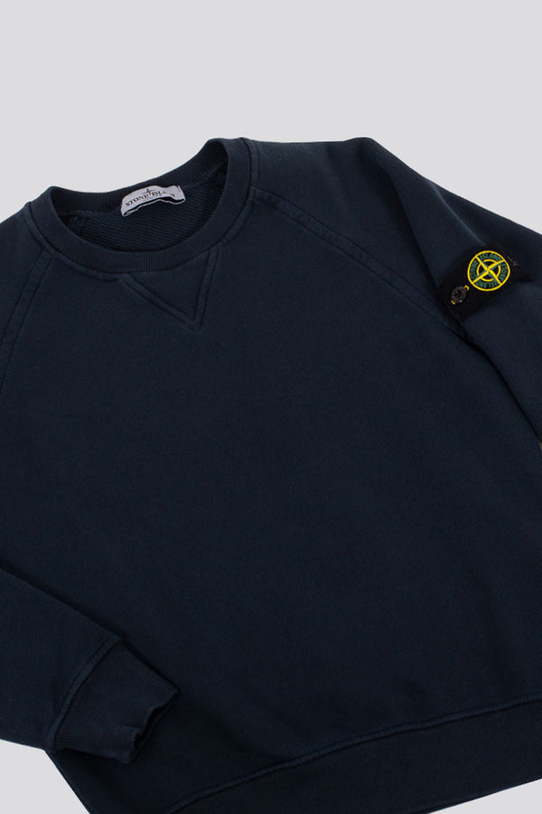 Stone Island Felpa Girocollo Stone Blu Bambino - 1