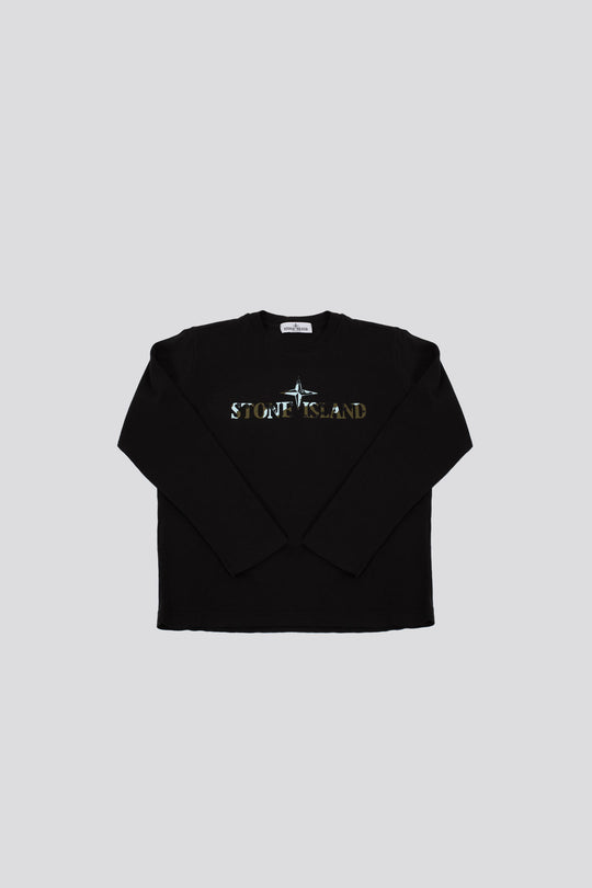 Stone Island T-shirt S/l Logo Written Black Child