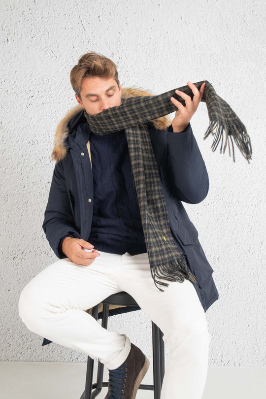 Lyle & Scott Sciarpa Check Grigio Uomo