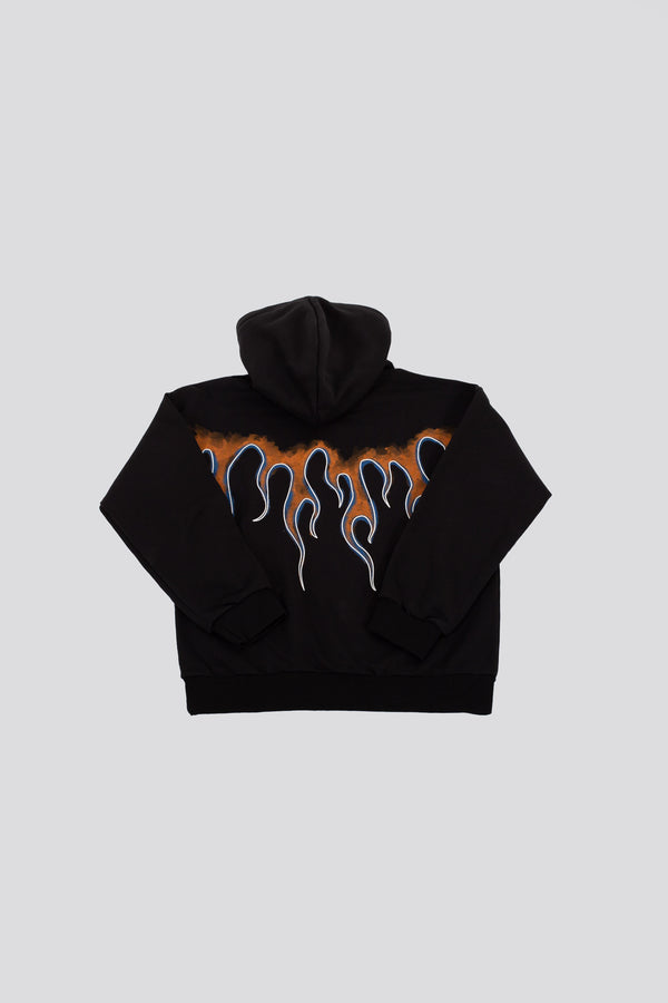 Vision Of Super -vos- Sweatshirt G/c Capp. Orange Black Flames Child - 3