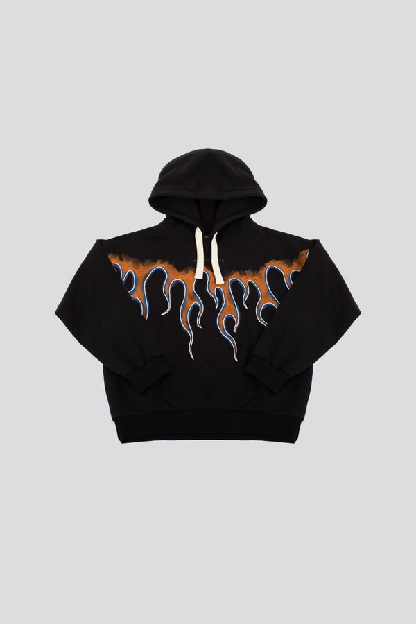 Vision Of Super -vos- Sweatshirt G/c Capp. Orange Black Flames Child - 1