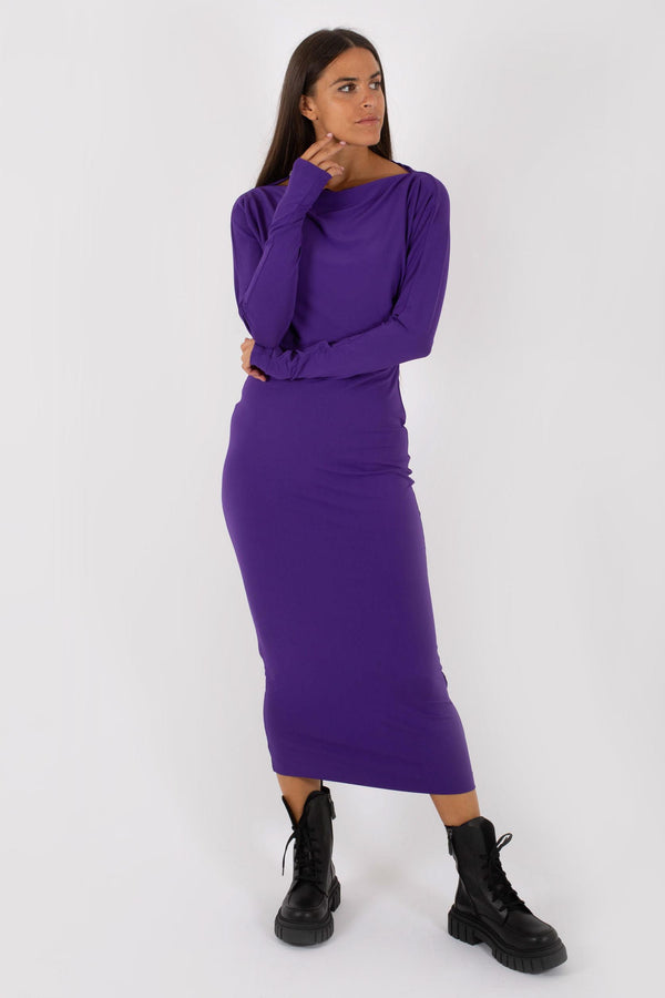 Ottod'ame Women's Purple Asymmetric Dress - 3