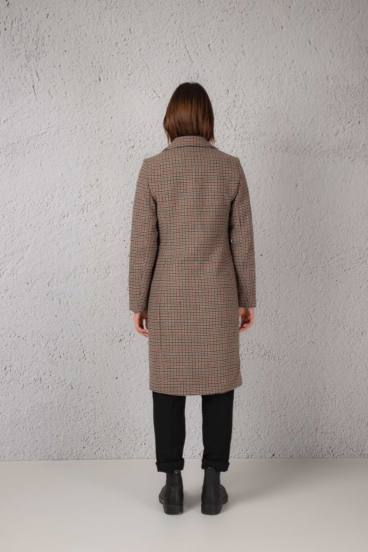 Vero Moda Cappotto Check Taglio Uomo Marrone Donna - 4